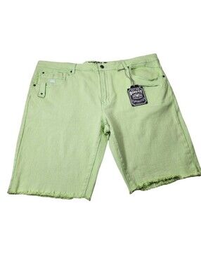 Born Fly Men's Shorts Green Denim Stretch Size 40 NWT 05